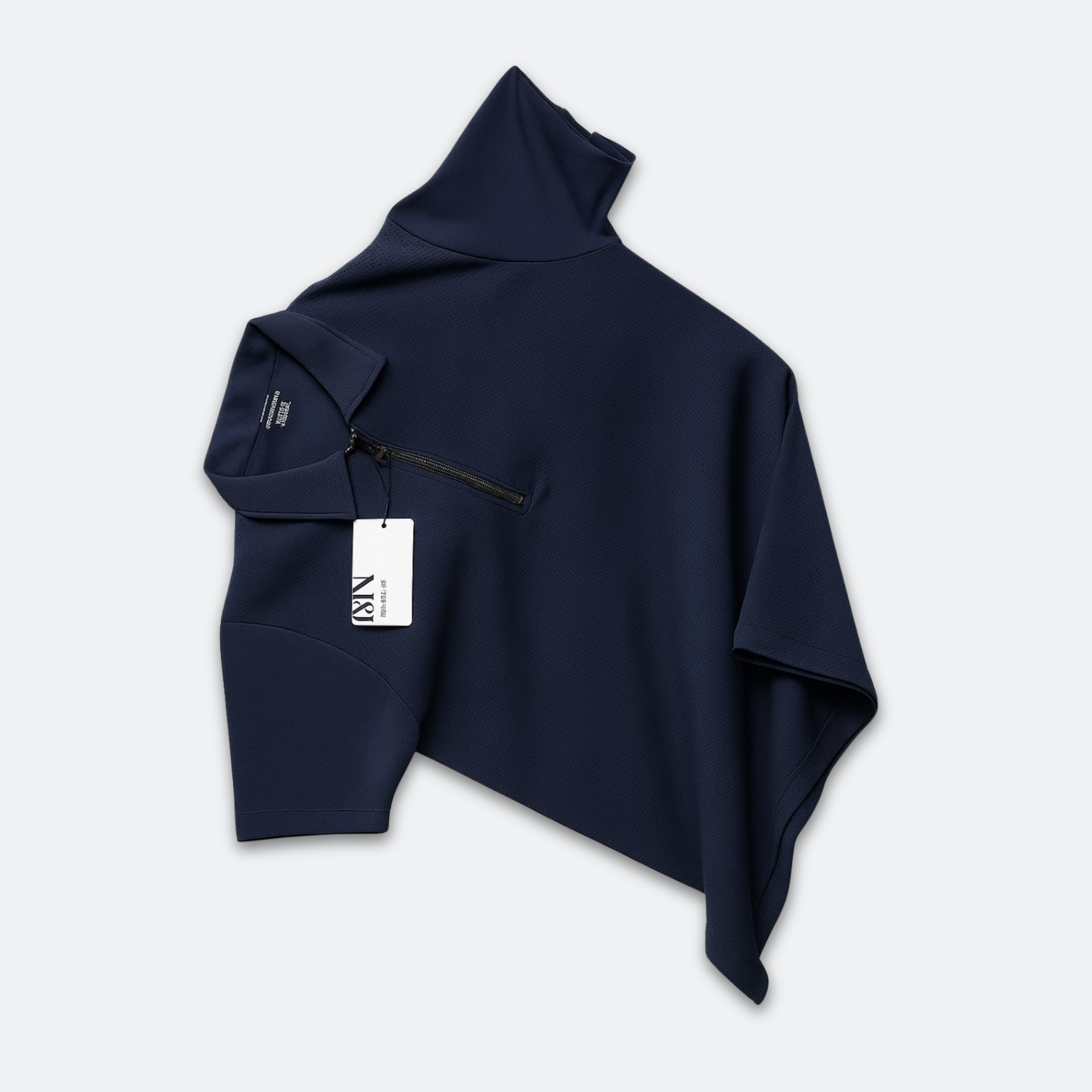 Zip Cotton Plain Polo T-Shirt