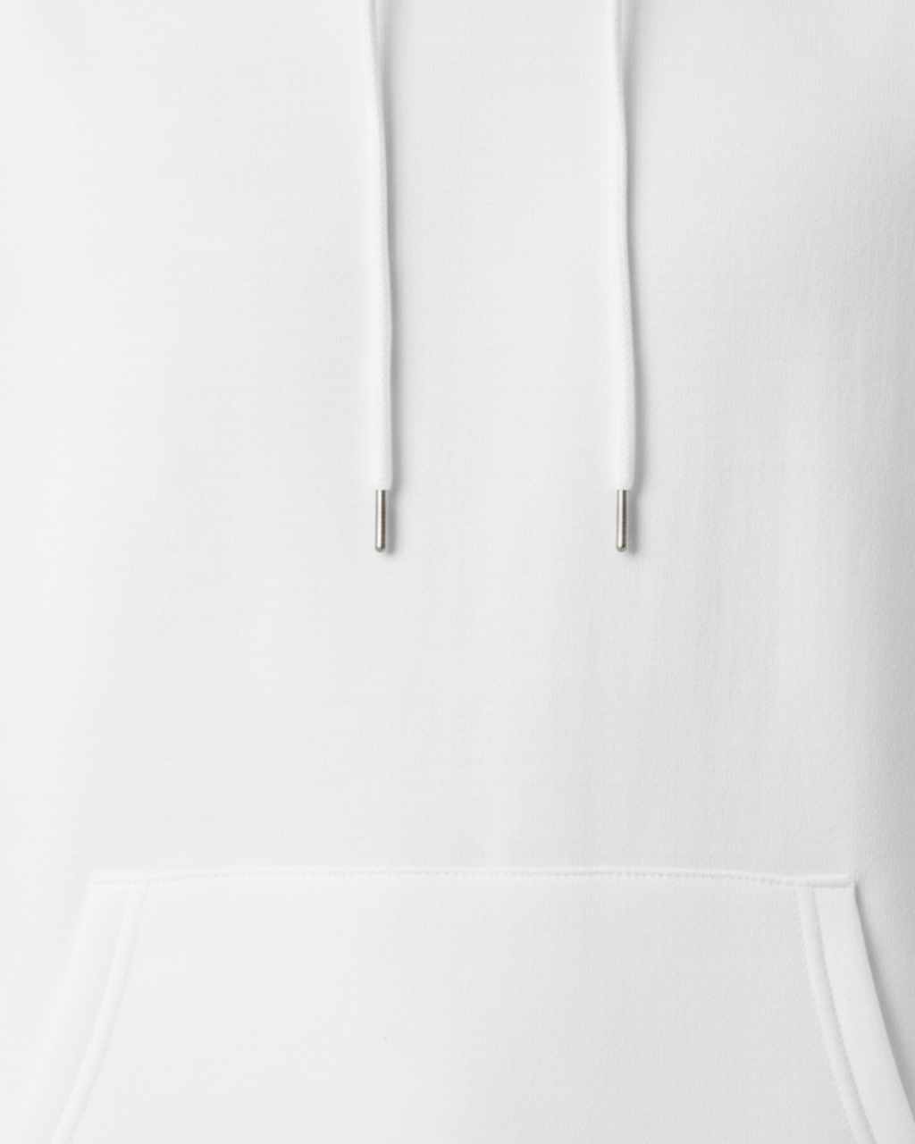 White Fleece Plain Hoodie