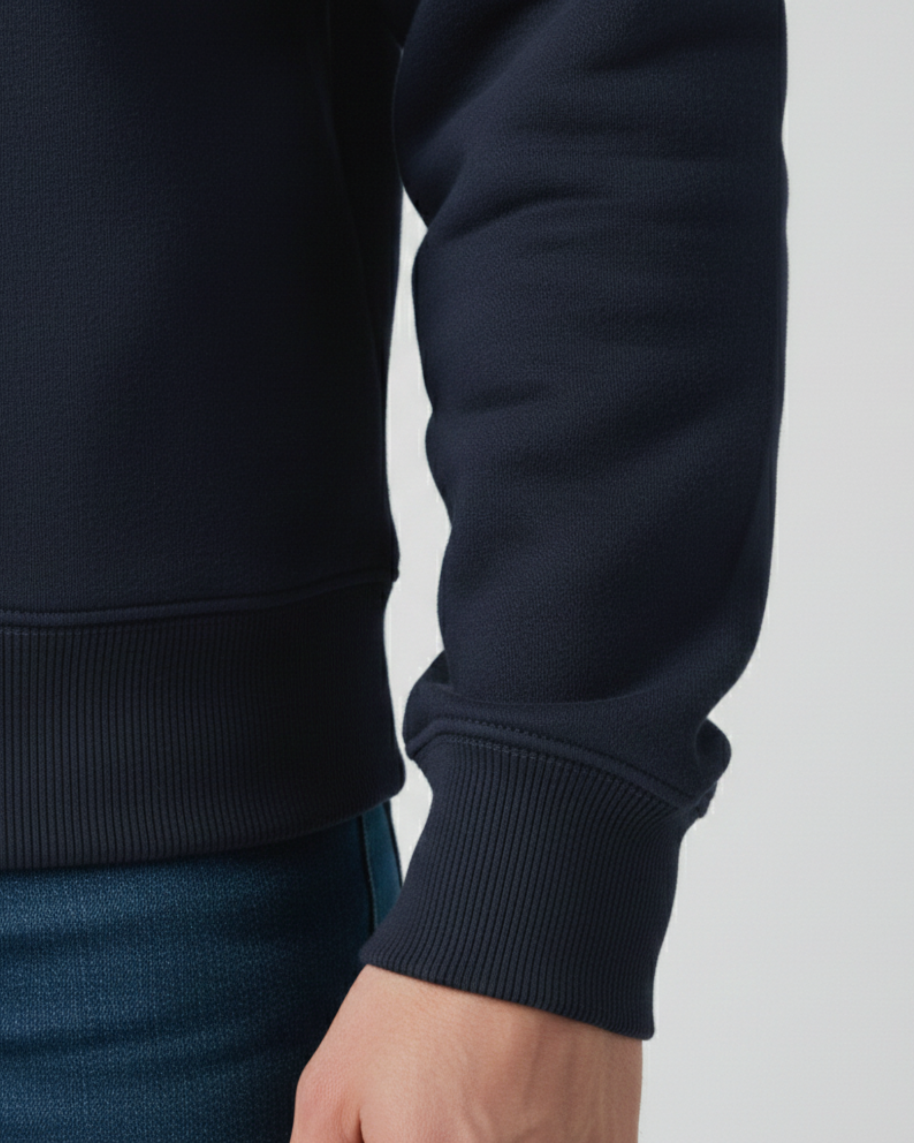 Navy Fleece Plain Sweatshirt