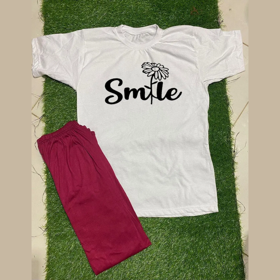 Cotton Jersey Printed Night Suit