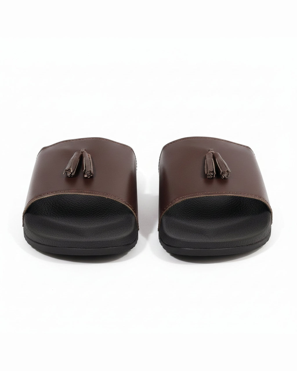 Black Camel PVC Tassel Style Slide