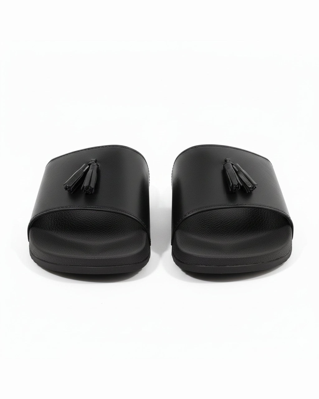 Black Camel PVC Tassel Style Slide