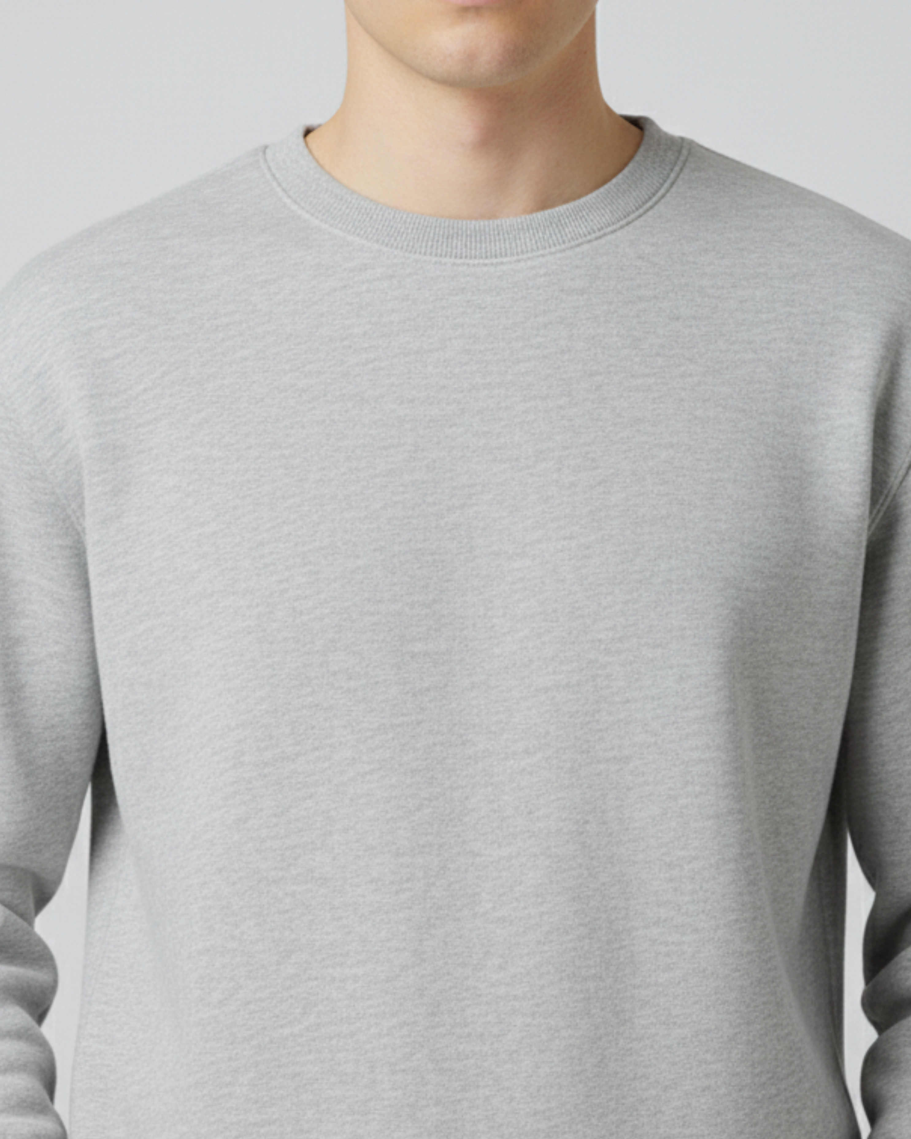 Grey Fleece Plain Sweatshirt