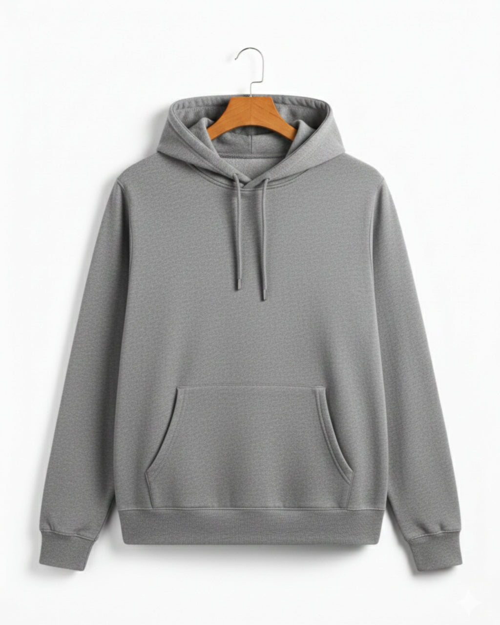 Grey Fleece Plain Hoodie