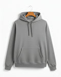 Grey Fleece Plain Hoodie