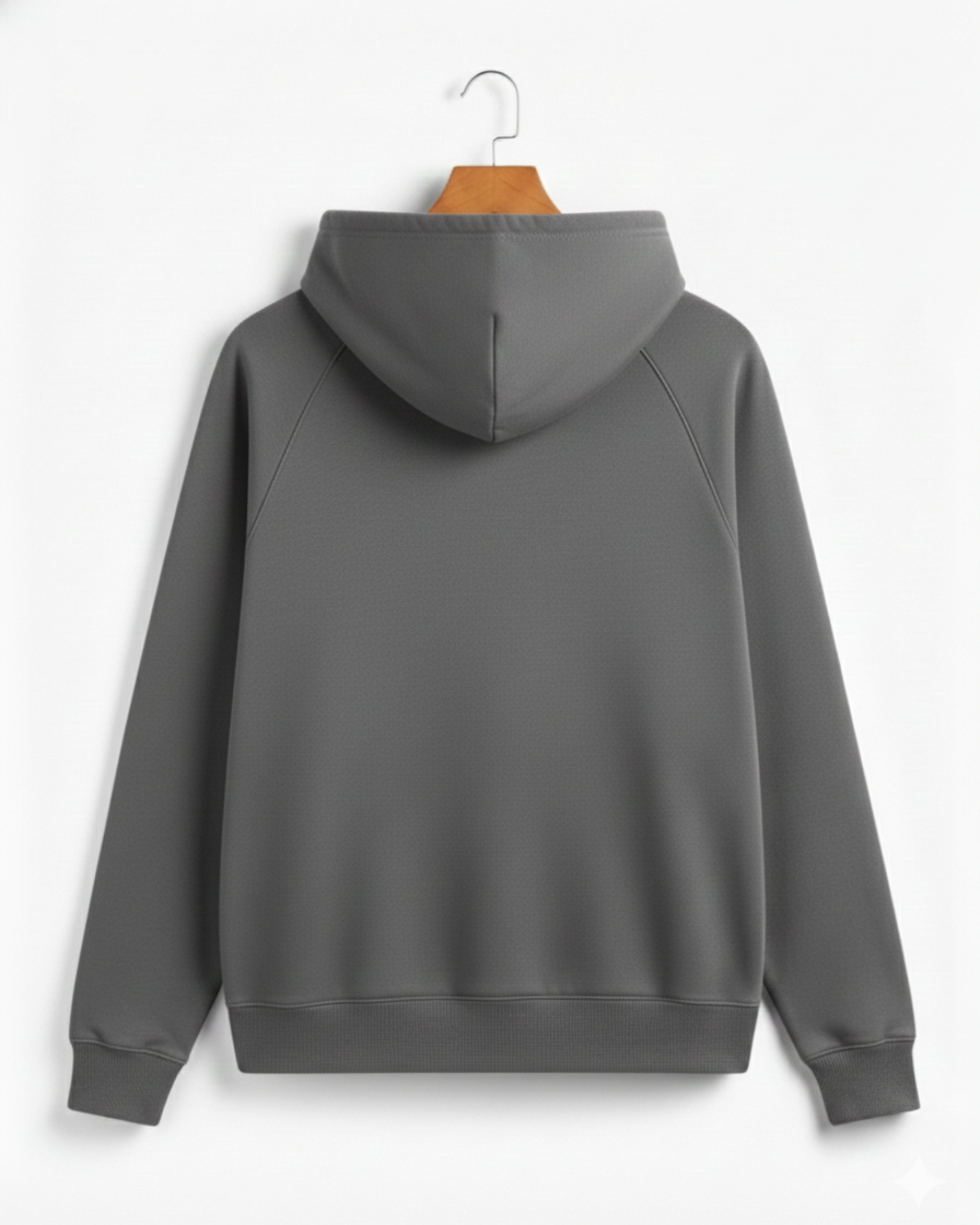 Grey Fleece Plain Hoodie