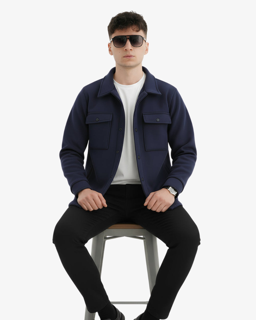 Premium Navy Fleece Jacket