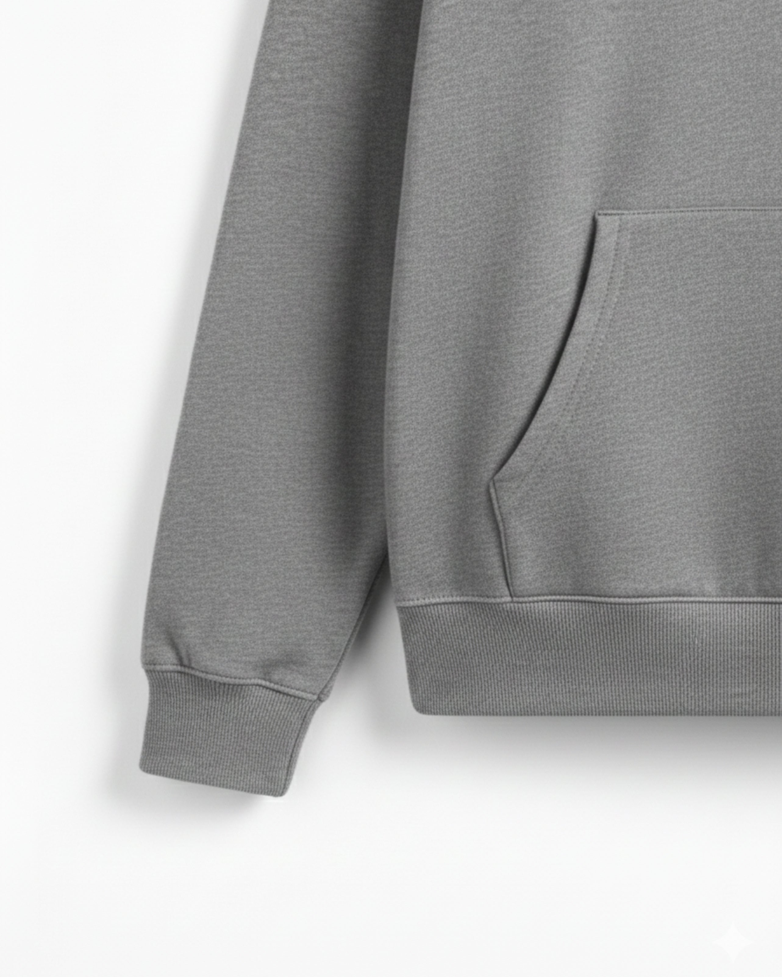 Grey Fleece Plain Hoodie