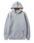 Grey Plain Round Neck Hoodie