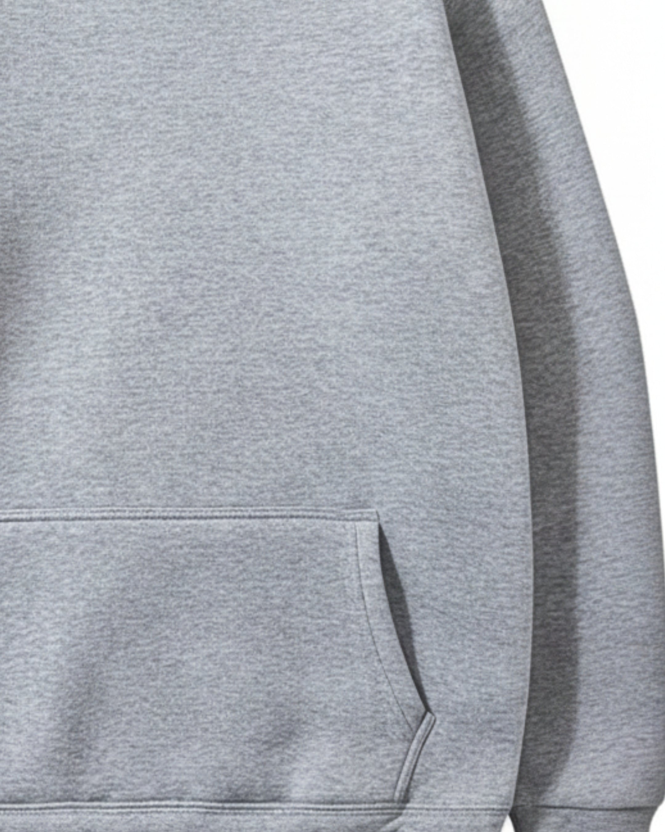 Grey Plain Round Neck Hoodie