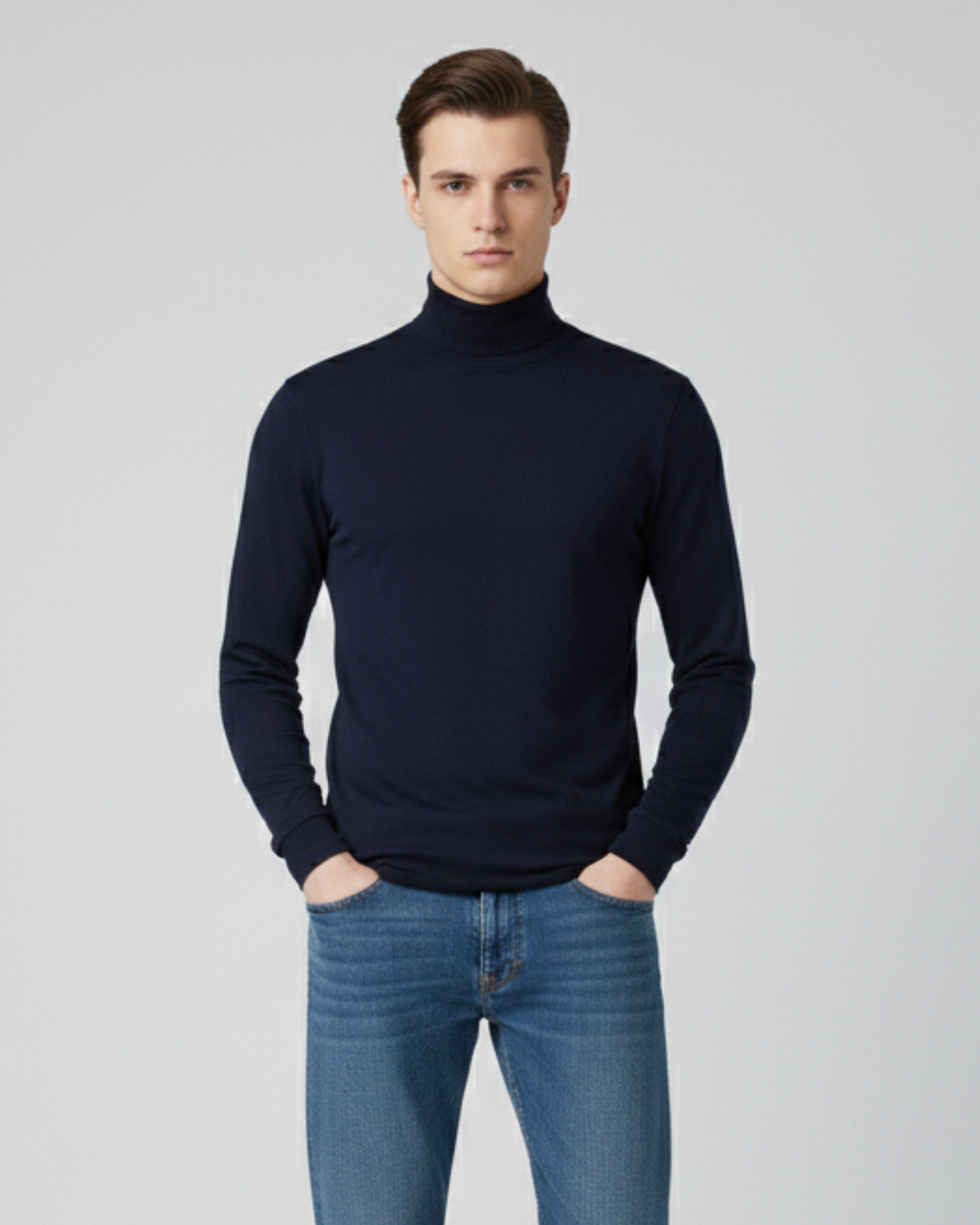 Rib Plain High neck