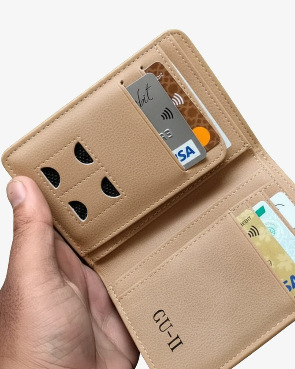 Beige Leather Wallet