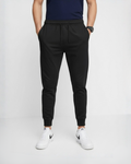 Black Cotton Jersey Plain Trouser