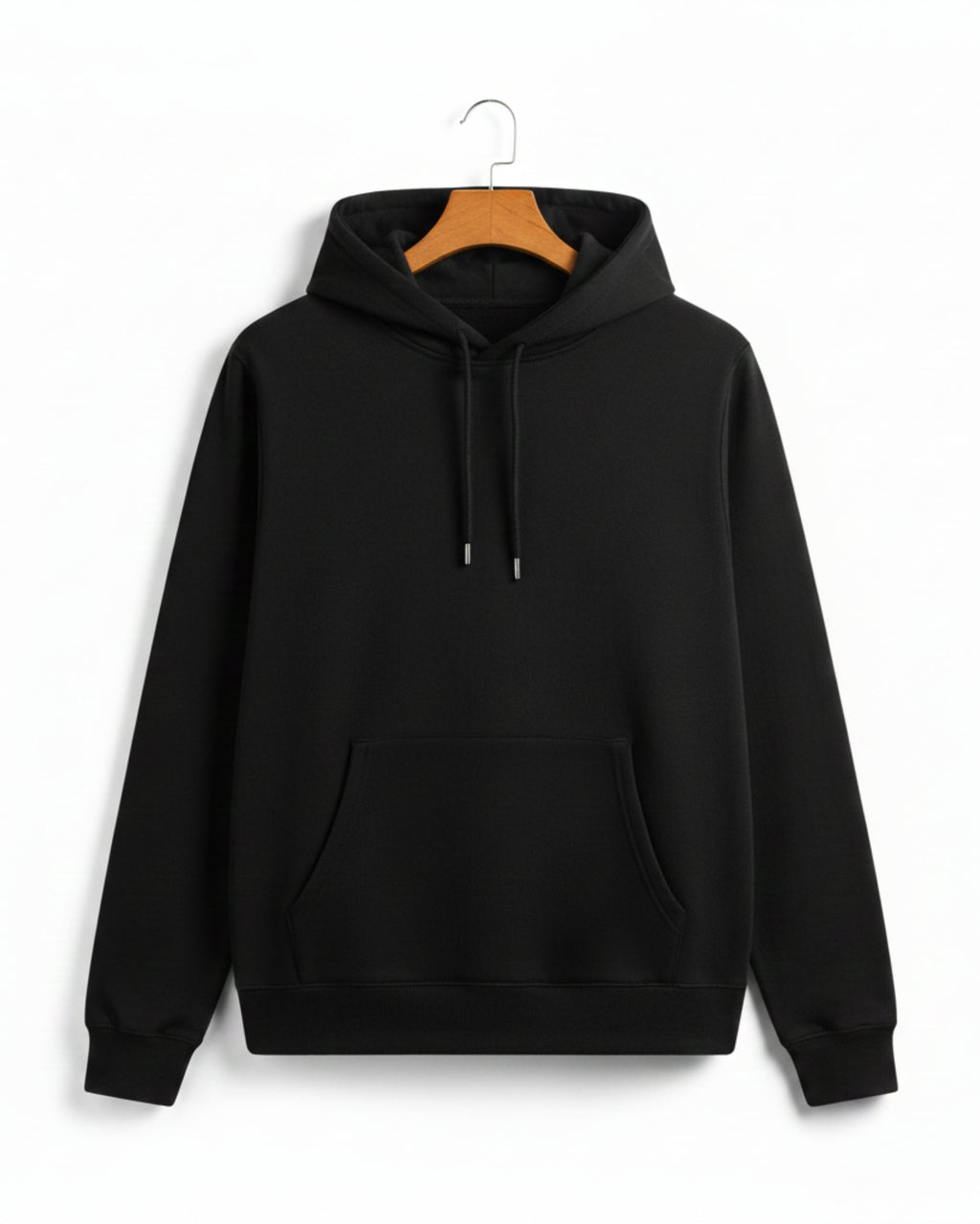 Black Fleece Plain Hoodie