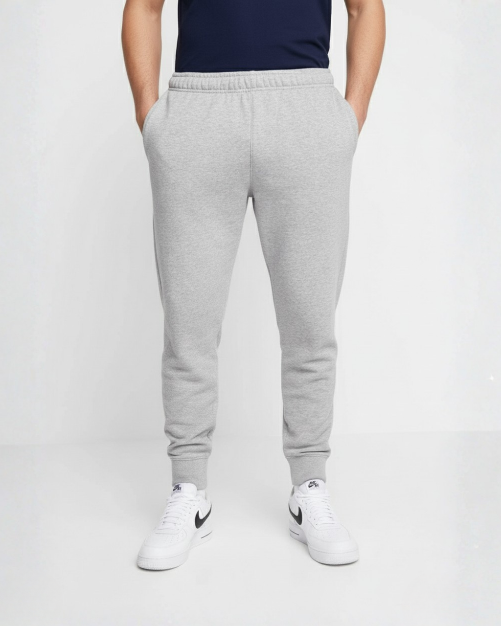 Grey Cotton Jersey Plain Trouser