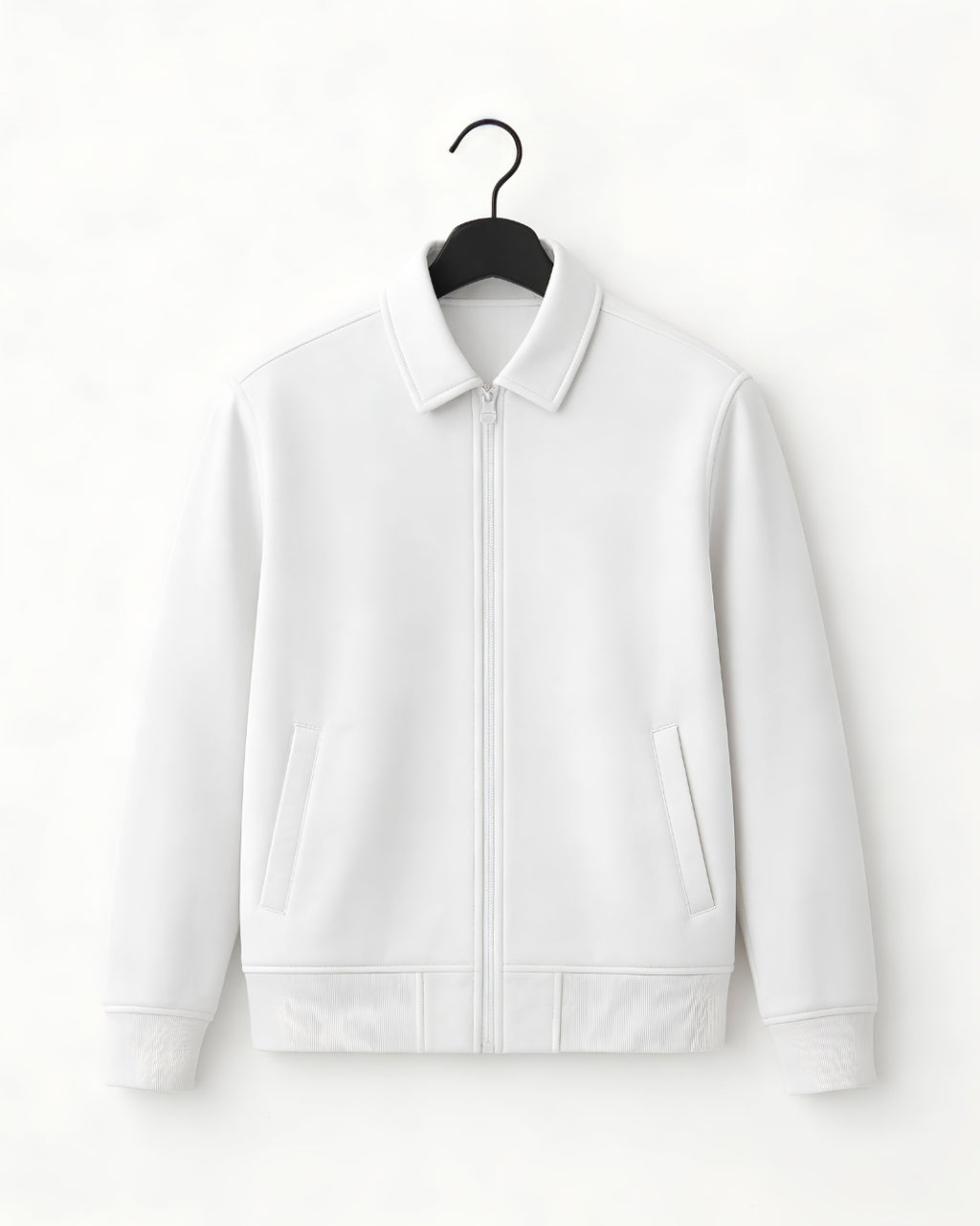 White Fleece Plain Jacket