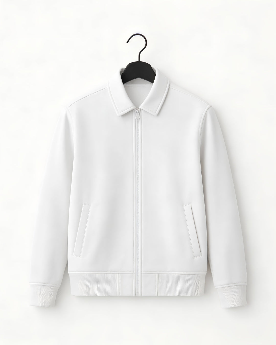 White Fleece Plain Jacket