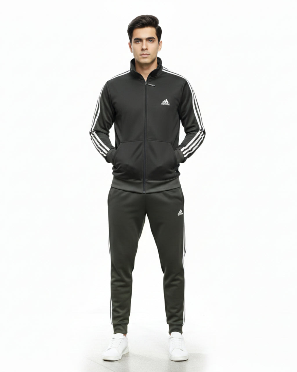 Black Zipper Track Suit