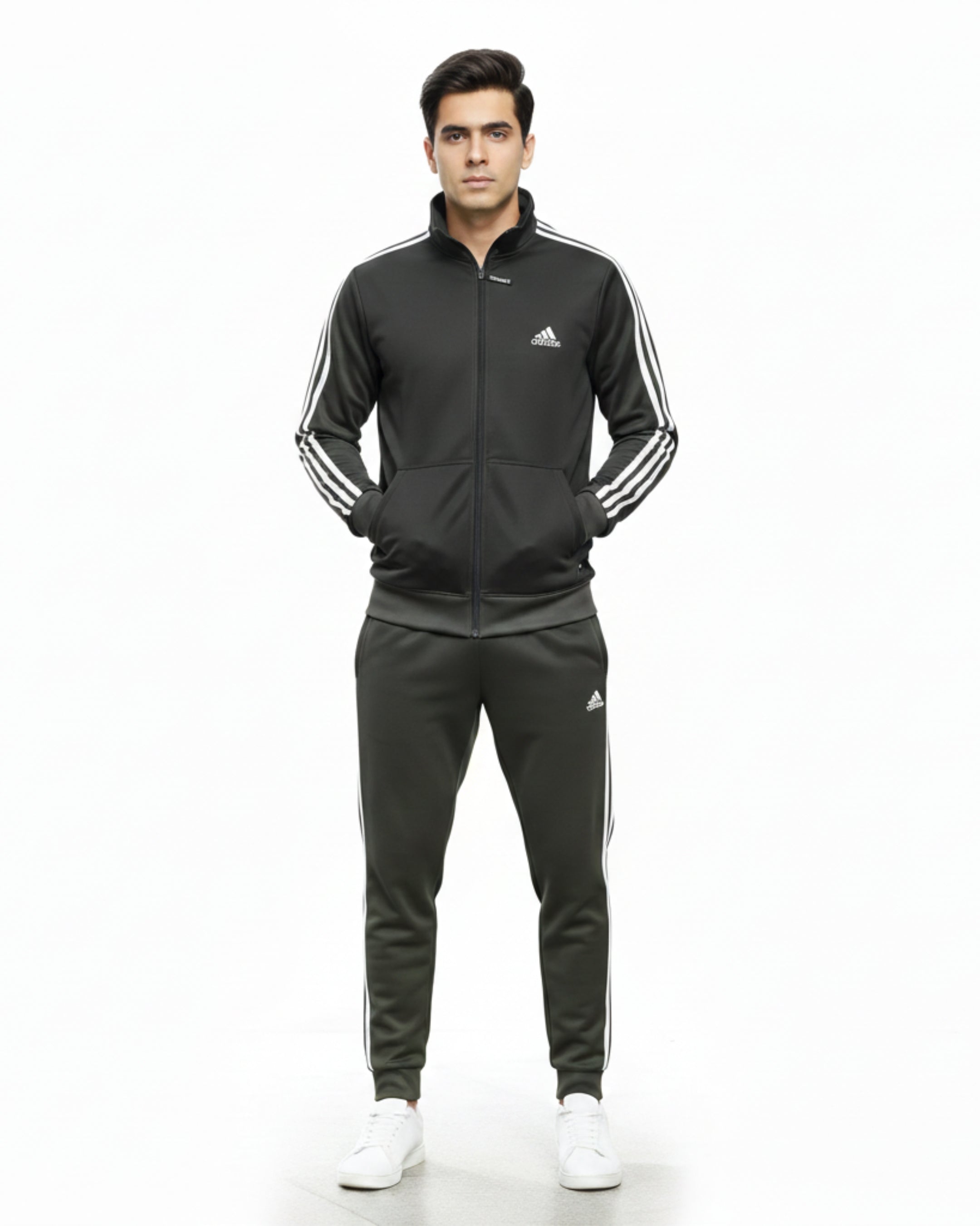 Black Zipper Track Suit