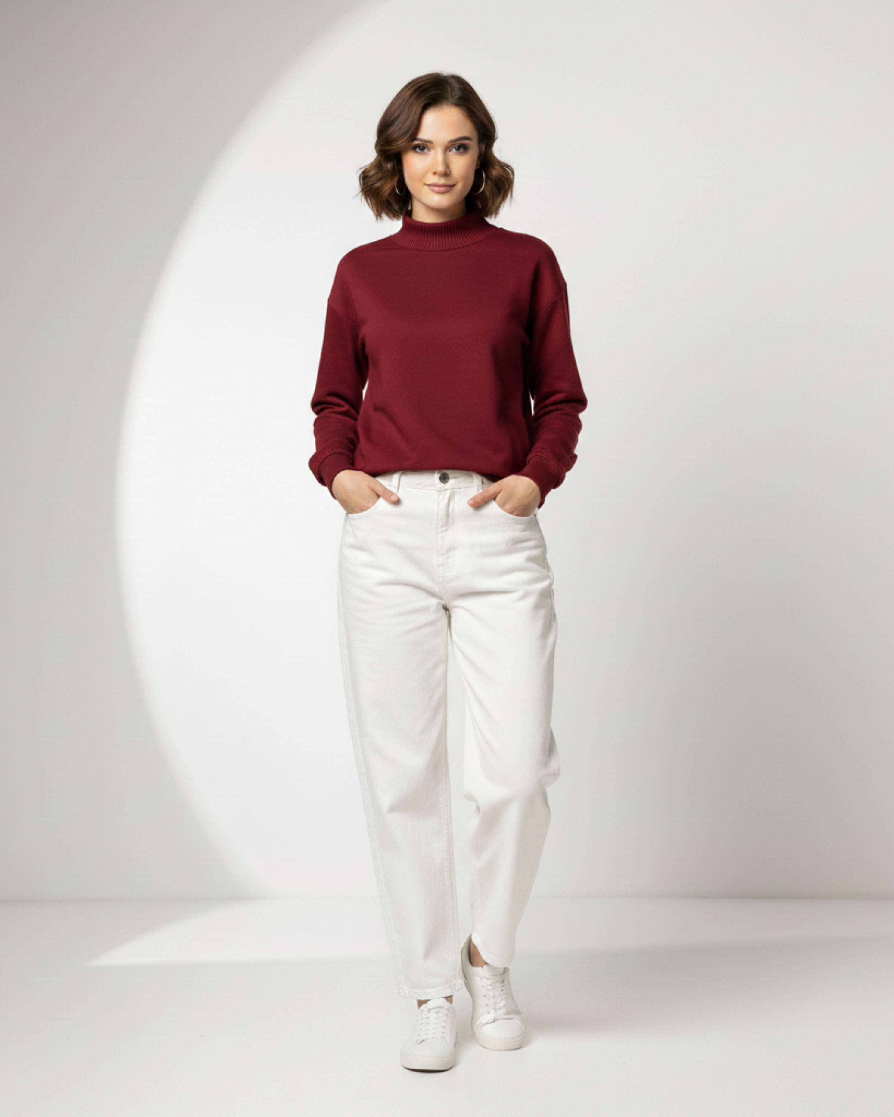 Fleece Plain Sweat Shirt