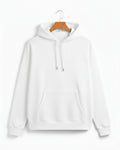 White Fleece Plain Hoodie