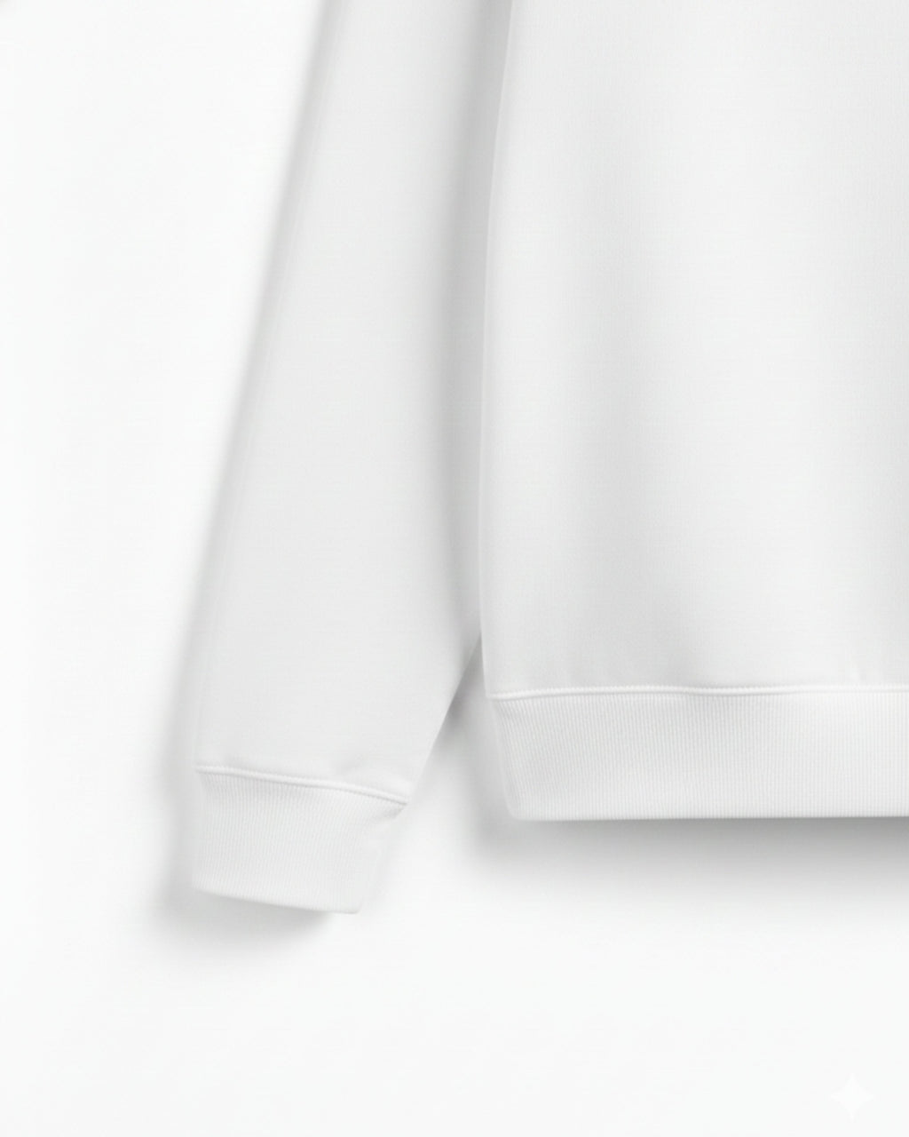 White Fleece Plain Hoodie