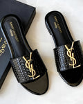 Black YSL Slide